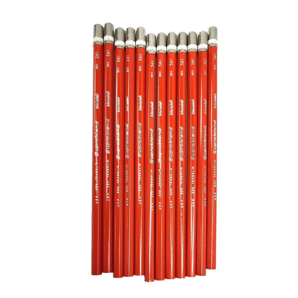 New Vintage‎ Blaisdell Ben Franklin Red Pencil NOS 12 Ct